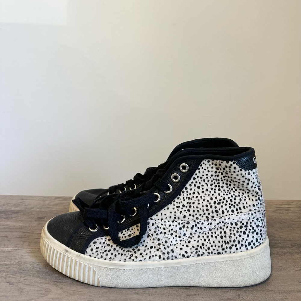 Gola Baseline High Safari Pure Size 10 High Top Sneakers Off White Cheetah Print